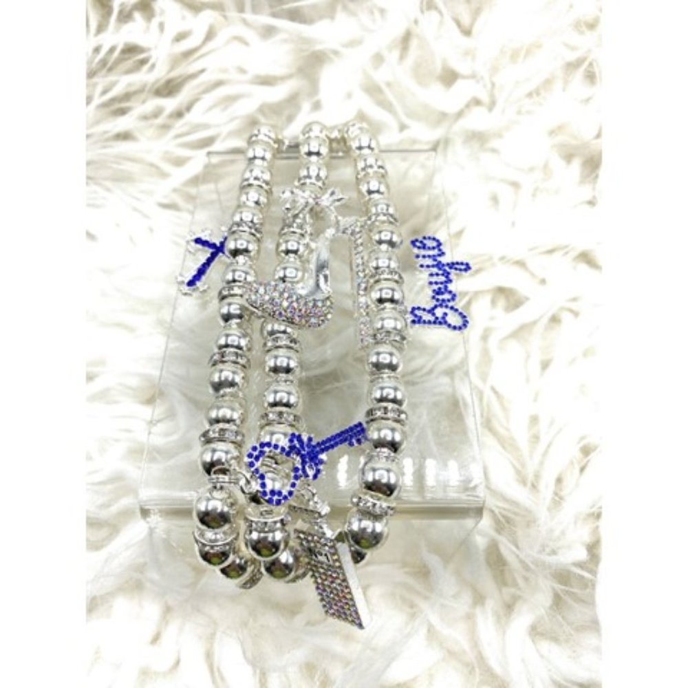 Silver Beads Apple Watch Charm Band - Picture 1 of 2
